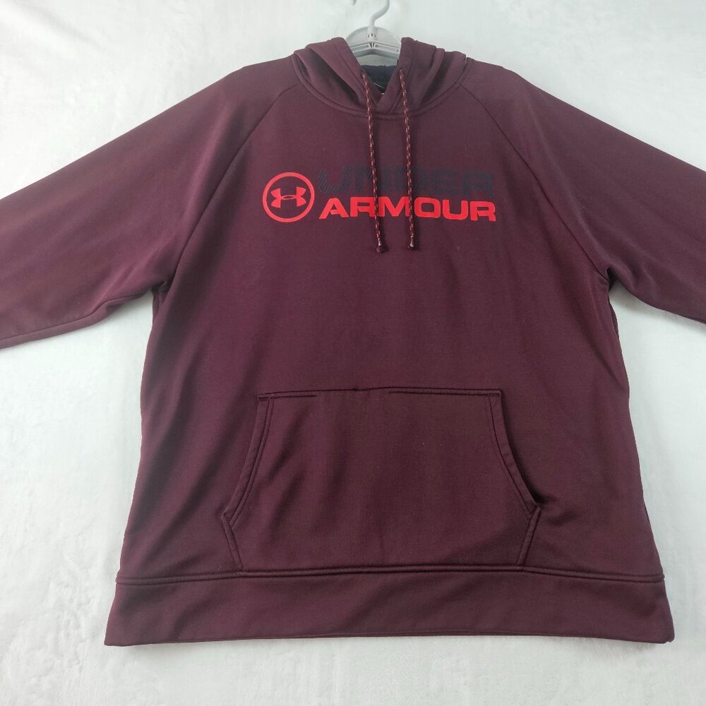 Under Armour Men's Size XL Hoodie Burgundy Coldgear Storm Loose Fit